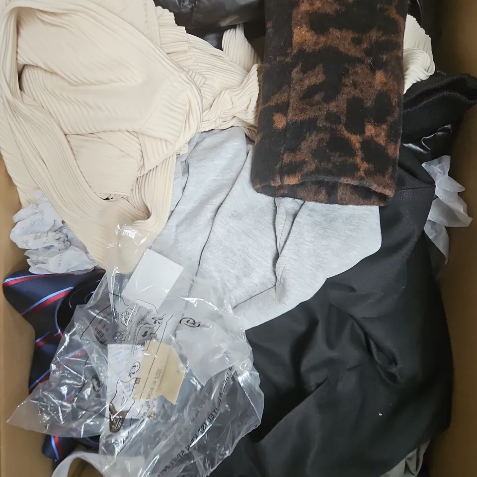 APPROXIMATELY 25 ASSORTED CLOTHING PRODUCTS IN VARIOUS STYLES & SIZES TO INCLUDE JACKETS, T-SHIRTS, DRESSES ETC