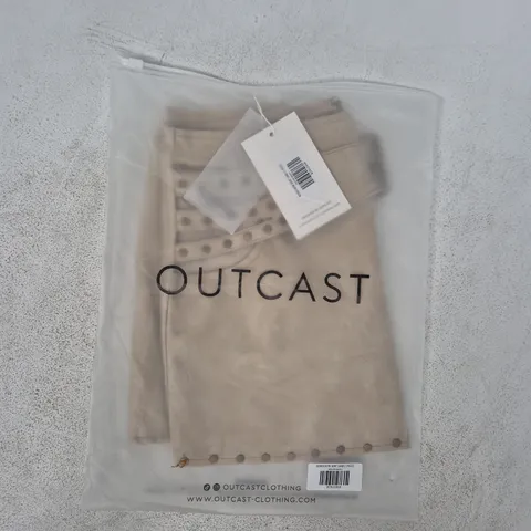 BAGGED OUTCAST RODEO MINI SKIRT IN SAND SIZE SMALL