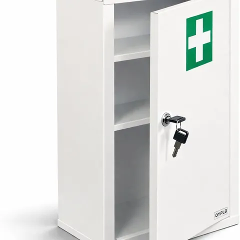 BOXED WALL MOUNTED METAL FIRST AID MEDICINE MEDICAL CABINET LOCKER