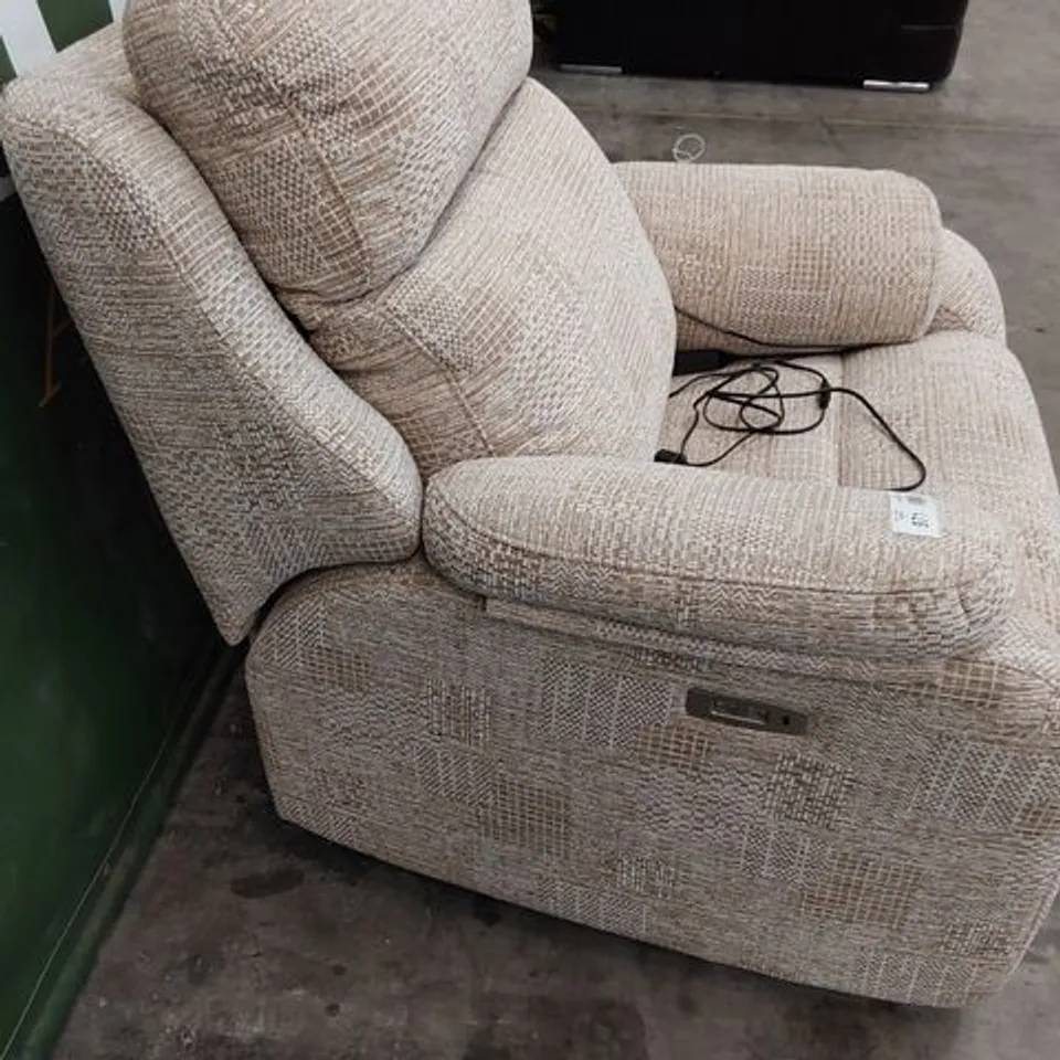 QUALITY BRITISH DESIGNER G PLAN KINGSBURY POWER RECLINING EASY CHAIR HASCOMBE SANDS FABRIC 