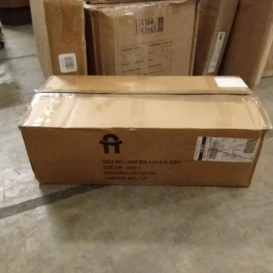 BOXED SET OF 4 BARSTOOLS - GREY