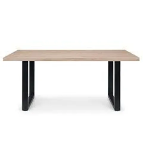 BOXED JULIAN BOWEN BERWICK DINING TABLE - OAK/BLACK (2 BOXES)