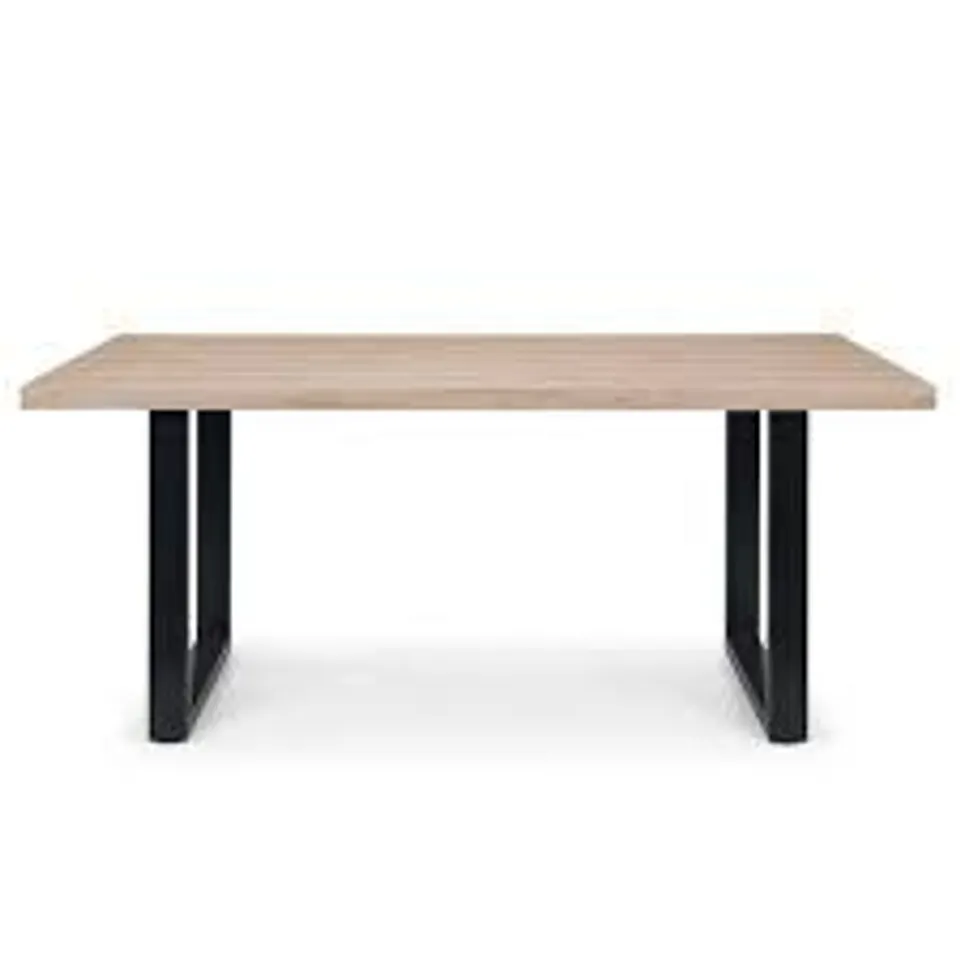 BOXED JULIAN BOWEN BERWICK DINING TABLE - OAK/BLACK (2 BOXES)