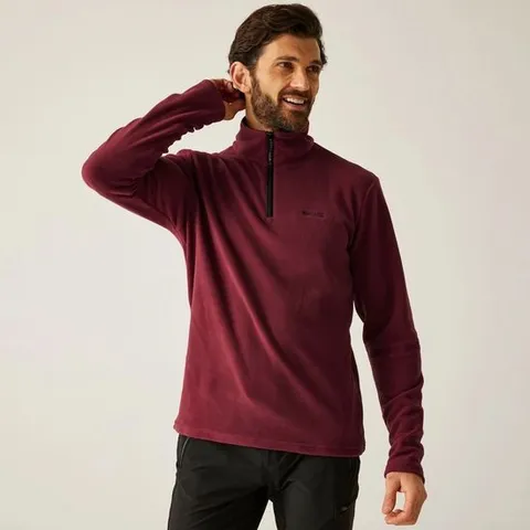 REGATTA MEN'S THOMPSON LIGHTWEIGHT HALF ZIP FLEECE DARK MAROON SIZE L