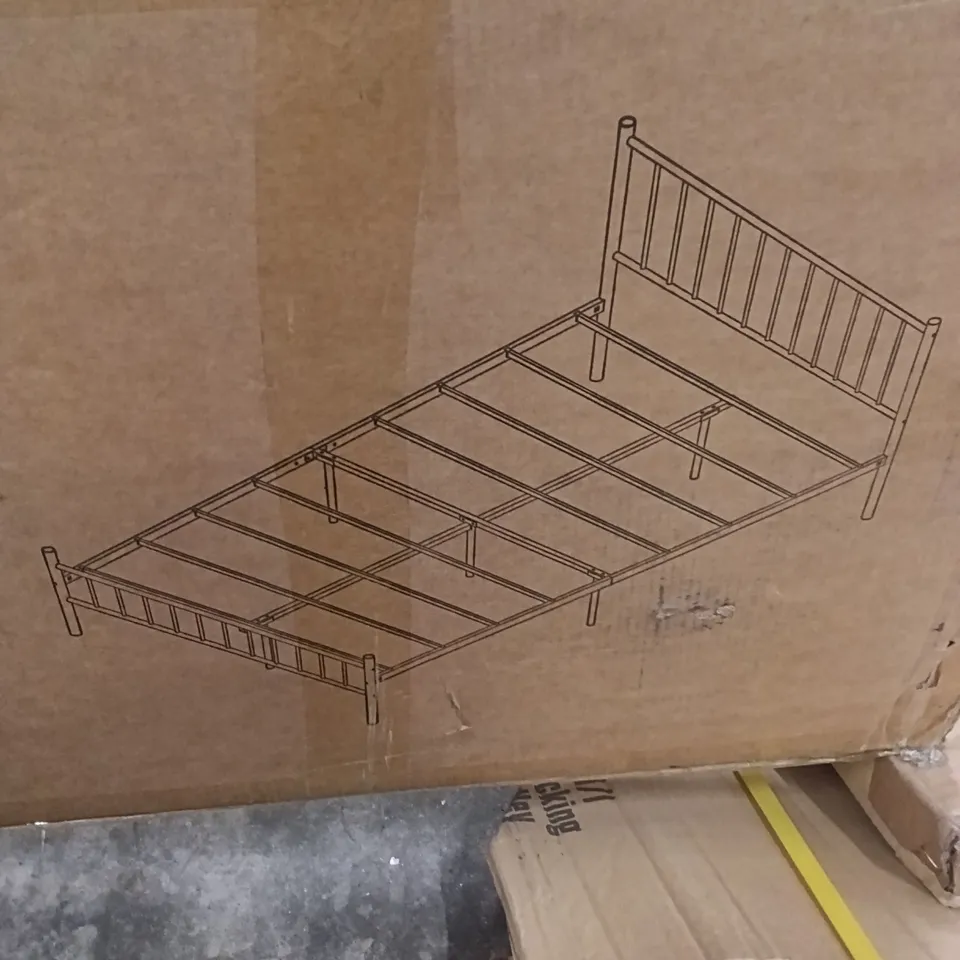 BOXED KESSIE SMALL DOUBLE WHITE BEDFRAME (1 BOX)
