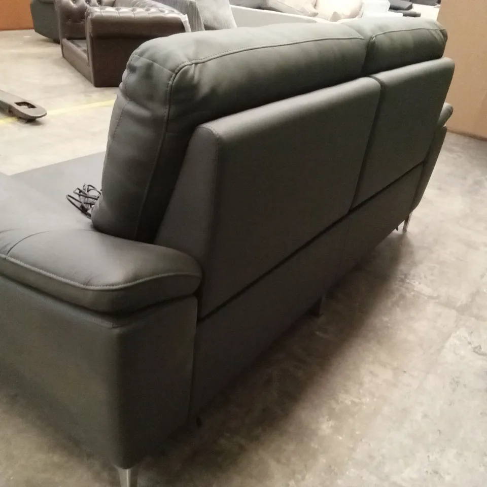PAVILION 3 SEATER LEATHER/FAUX LEATHER POWER RECLINER SOFA - CHARCOAL RRP £1049