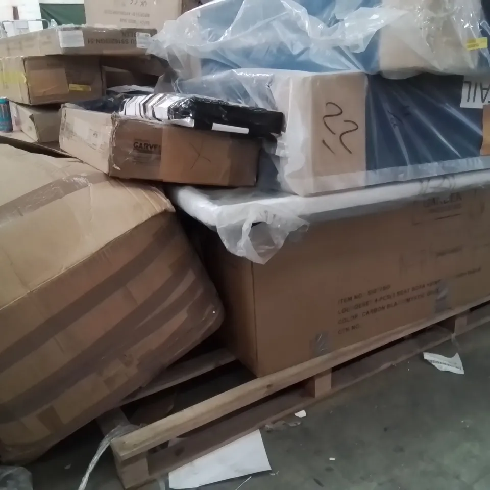 PALLET OF INCOMPLETE FURNITURE SETS