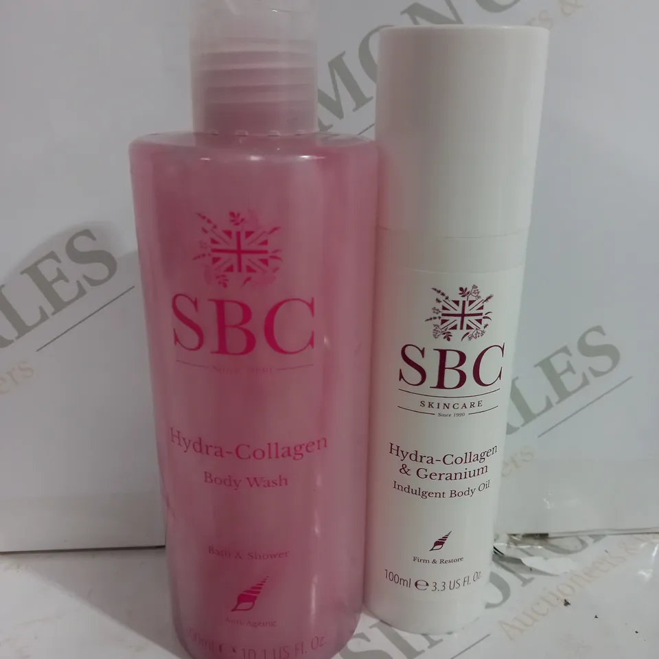 SET OF 2 SBC HYDRA-COLLAGEN BODY WASH - BODY OIL 