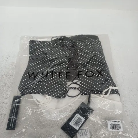 BAGGED WHITE FOX ANGEL WINGS BUSTIER - SIZE XL