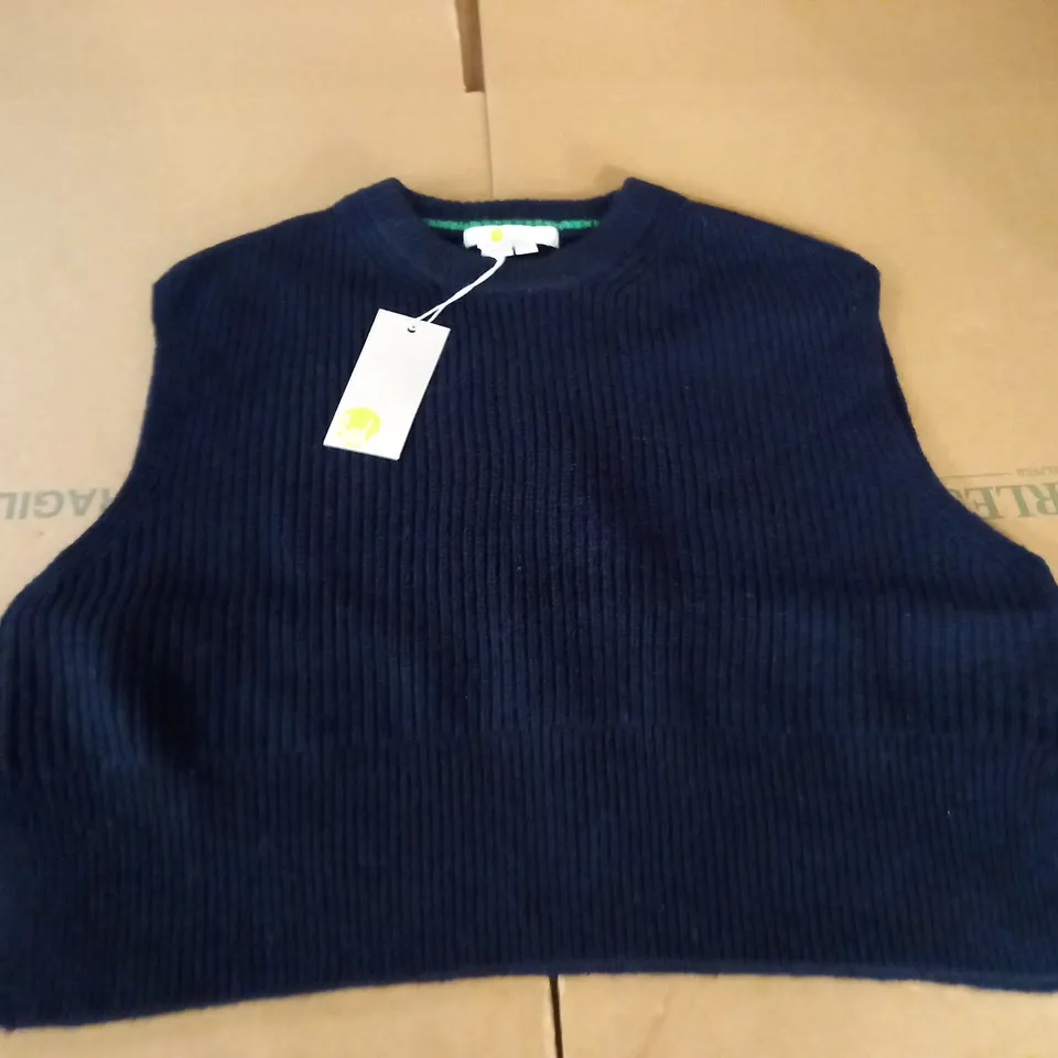 BODEN NAVY KNIT VEST - S