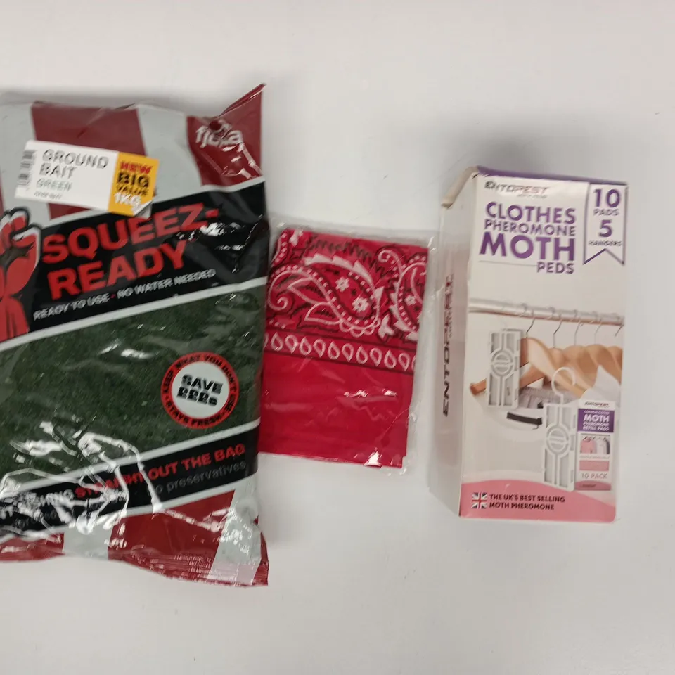 APPROXIMATELY 10 ASSORTED HOUSEHOLD ITEMS TO INCLUDE ENTOPEST, GROUND BAIT, ETC