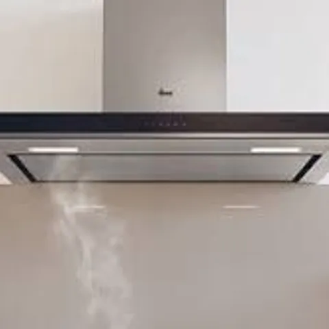 BOXED HOOVER HTS9CBH3X 90CM CHIMNEY COOKER HOOD FOR DUCTED/RECIRCULATING VENTILATION - STAINLESS STEEL / BLACK GLASS