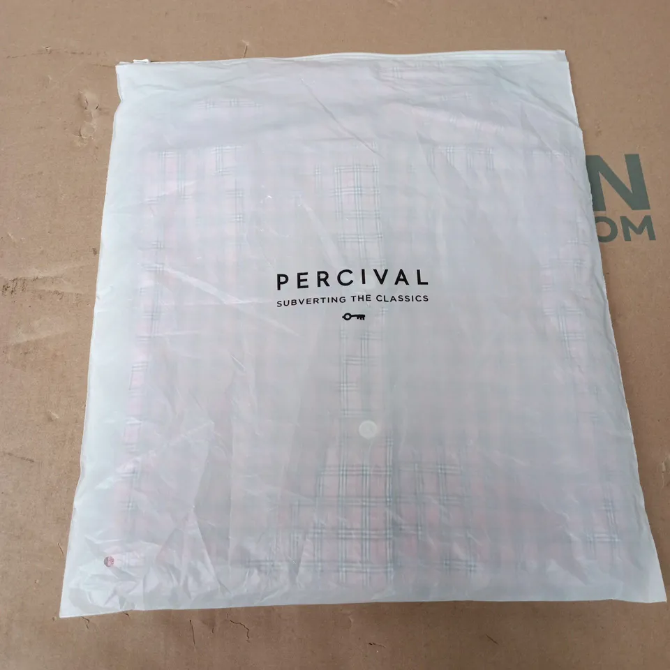 BAGGED PERCIVAL HINSLEY CHECKED BOXY SHIRT IN PINK - MEDIUM
