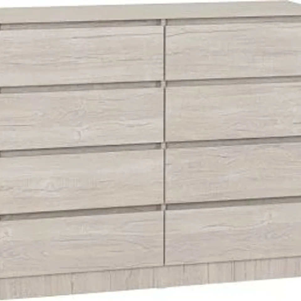 BOXED MALVERN 8 DRAWER CHEST - URBAN SNOW (2 BOXES)