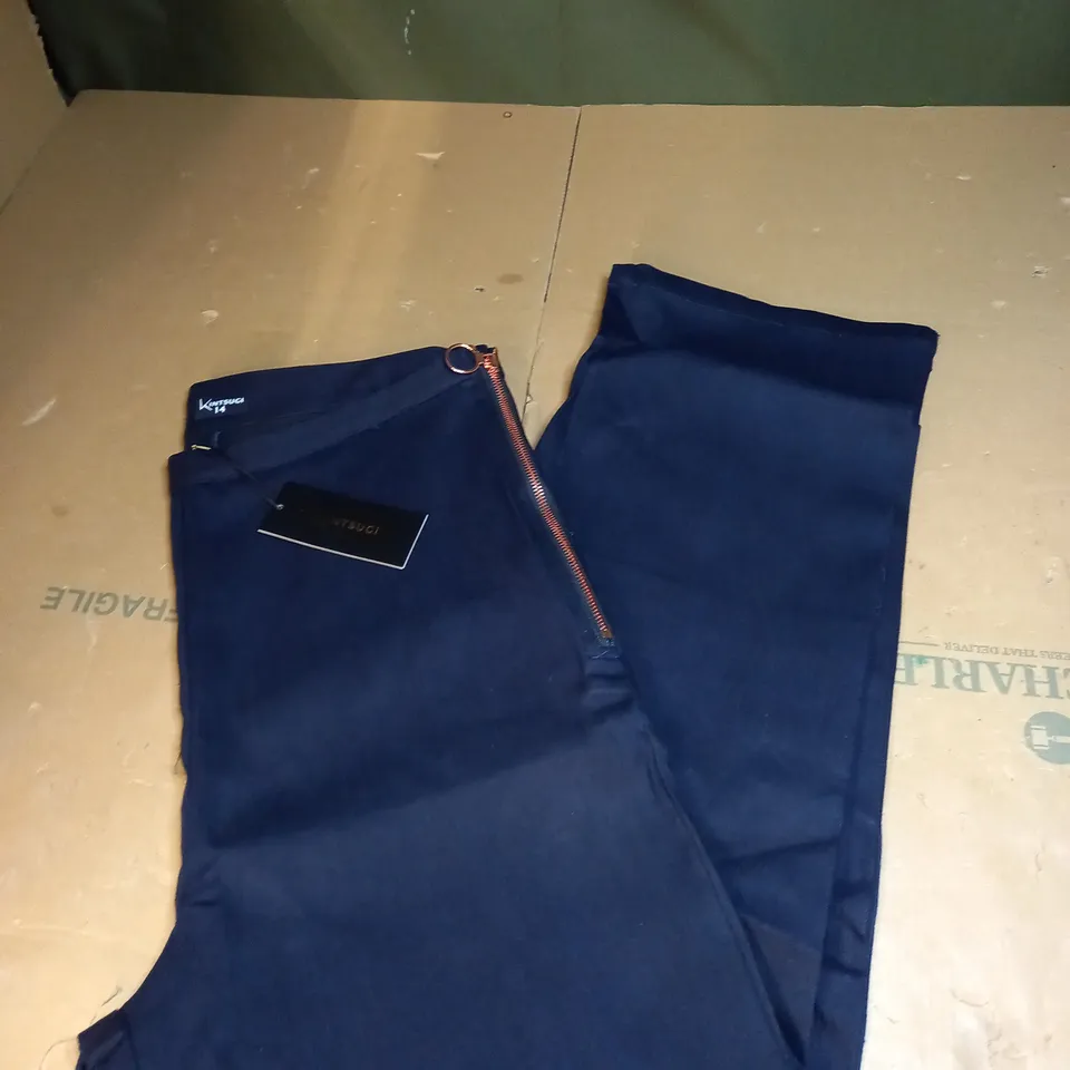 KINTSUGI DARK DENIM JEANS WITH GOLD ZIPS SIZE 14