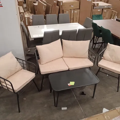 COSTWAY 4 PCS PATIO CONVERSATION SET OUTDOOR FURNITURE LOVESEAT COFFEE TABLE 2 CHAIRS