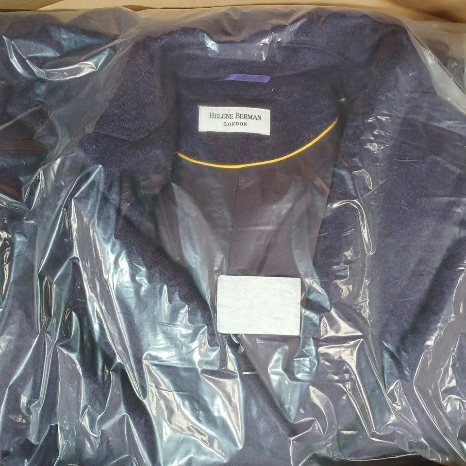 BOXED HELENE BERMAN LONDON THICK COAT IN PURPLE SIZE 14