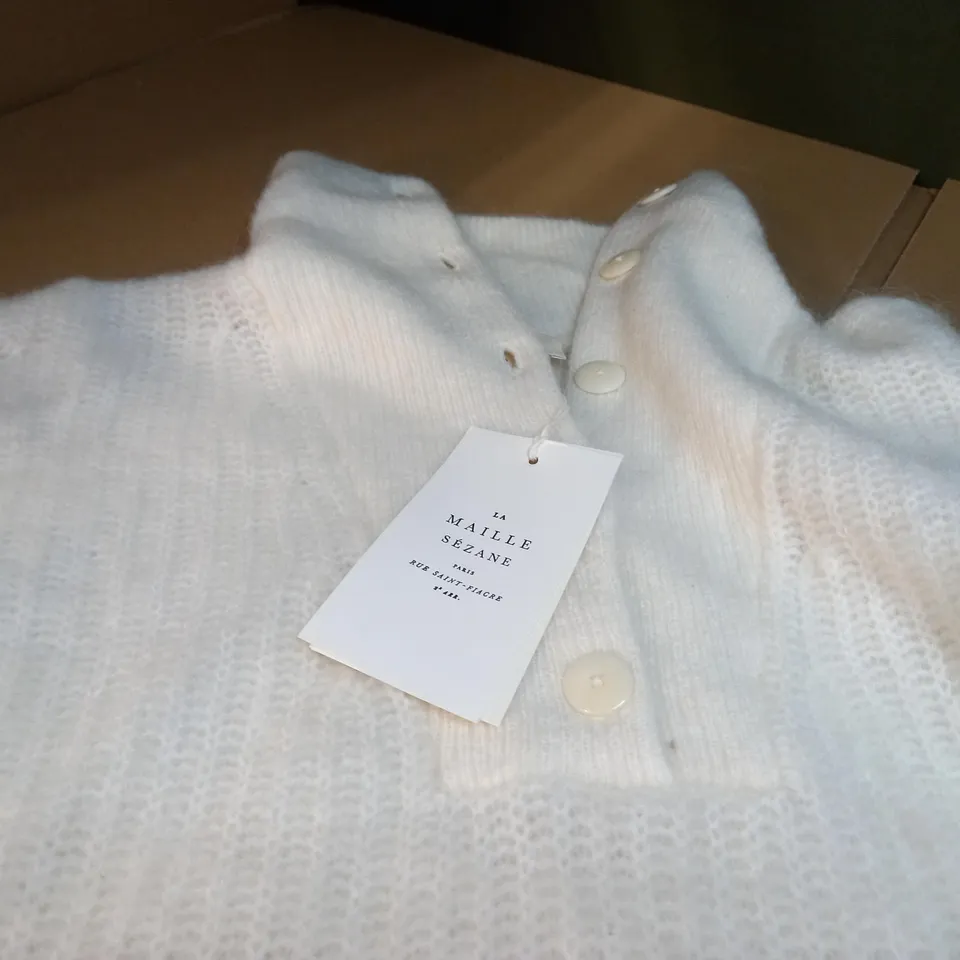 SEZANE CREAM SOFT KNIT JUMPER - XS
