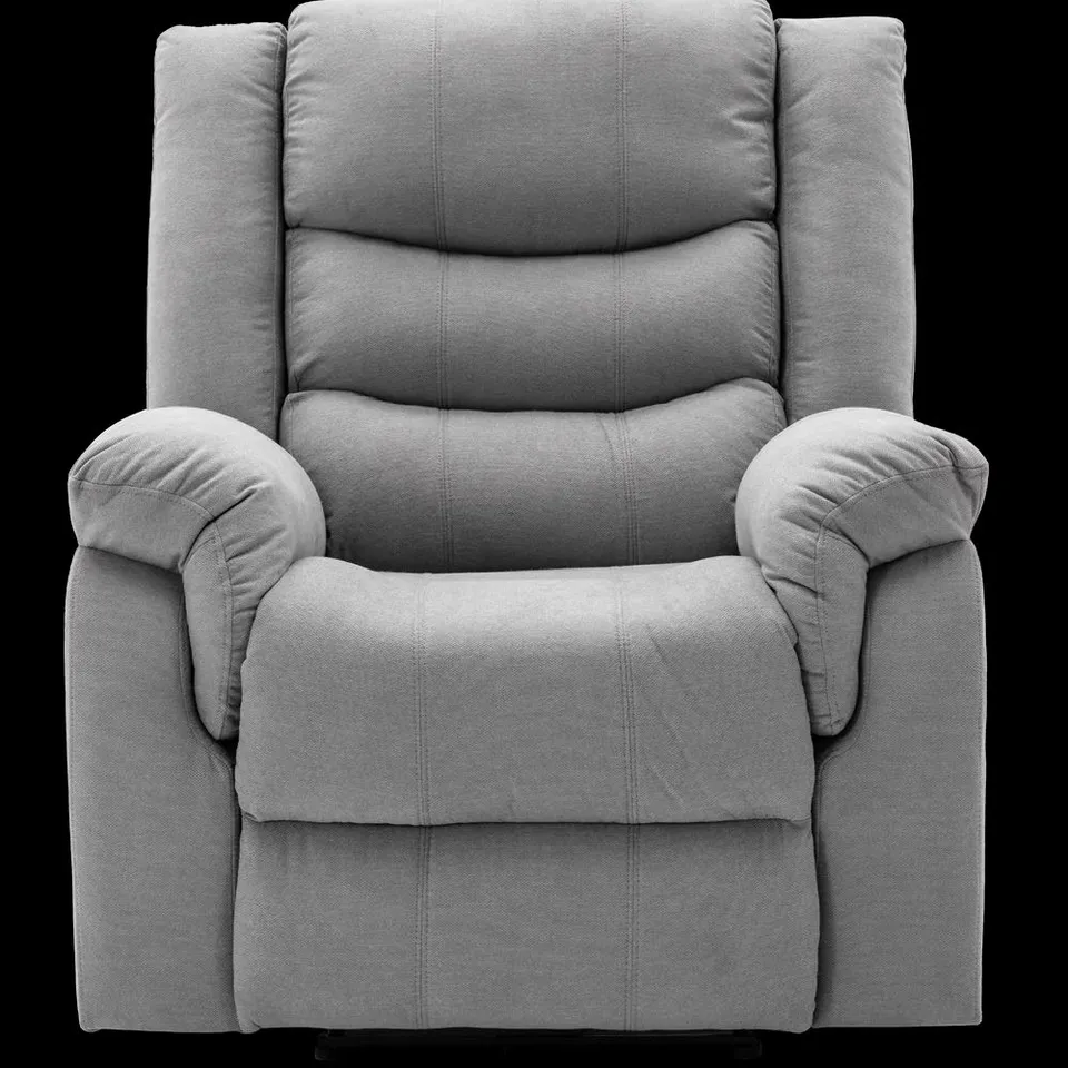 BOXED SEATTLE GREY FABRIC MANUAL RECLINING CHAIR (1 BOX)