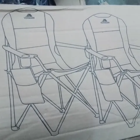 BOXED SET OF 2 PADDED VOYAGER CAMPING CHAIRS 