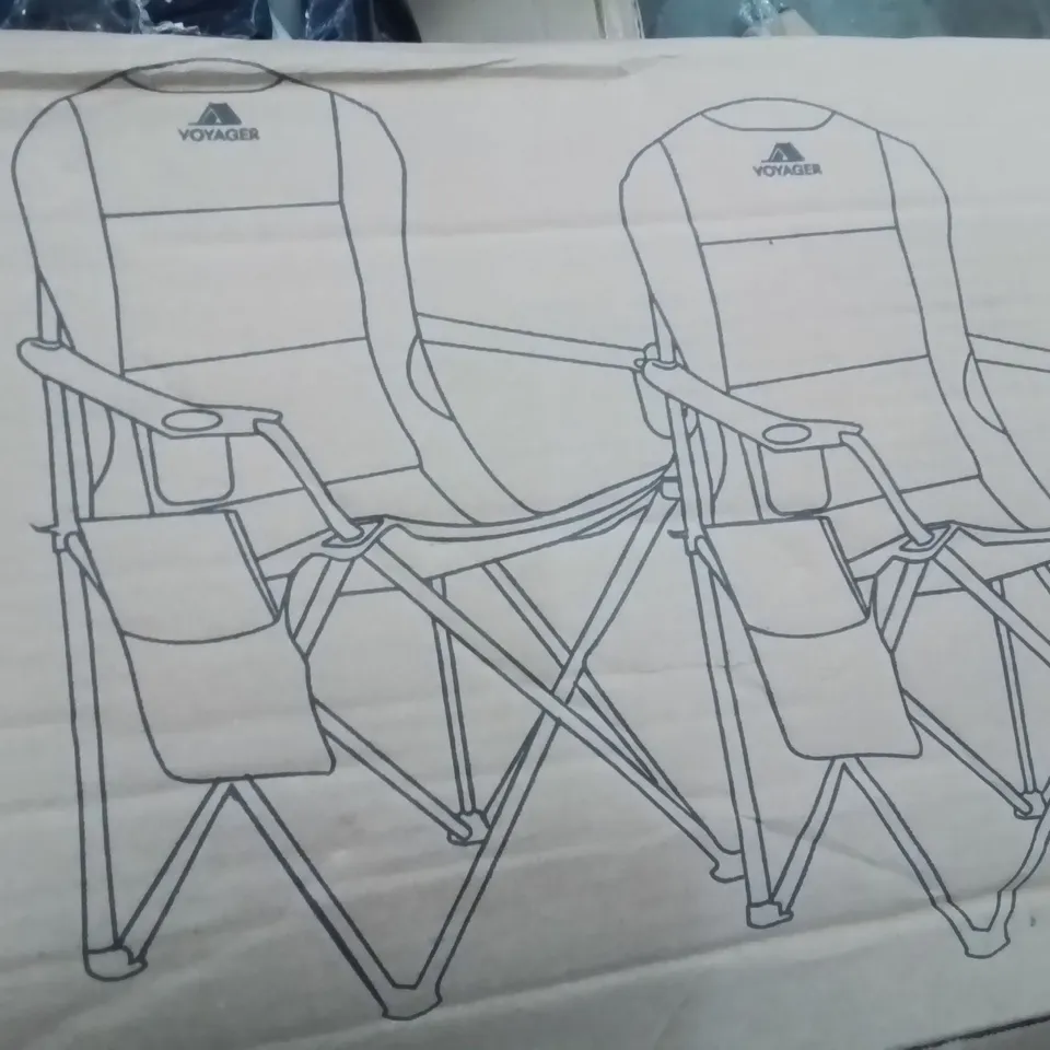 BOXED SET OF 2 PADDED VOYAGER CAMPING CHAIRS 