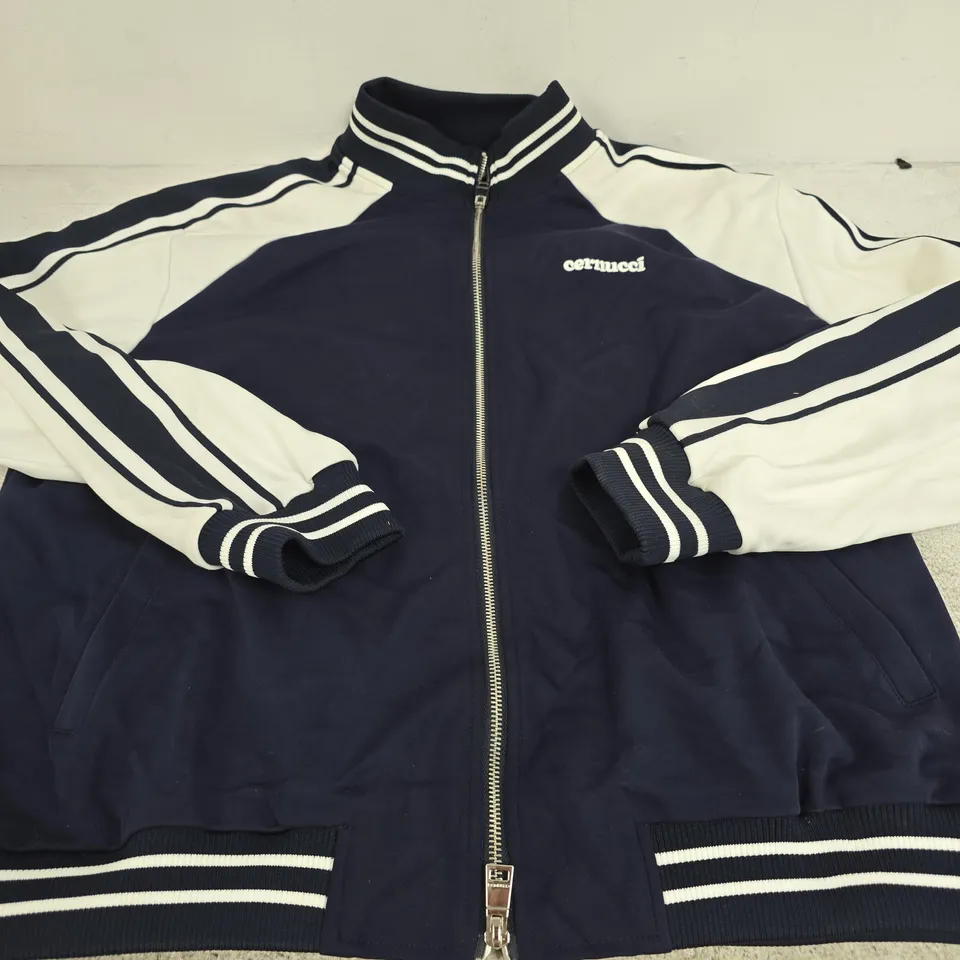 CERNUCCI JACKET, NAVY/WHITE - SIZE LARGE 