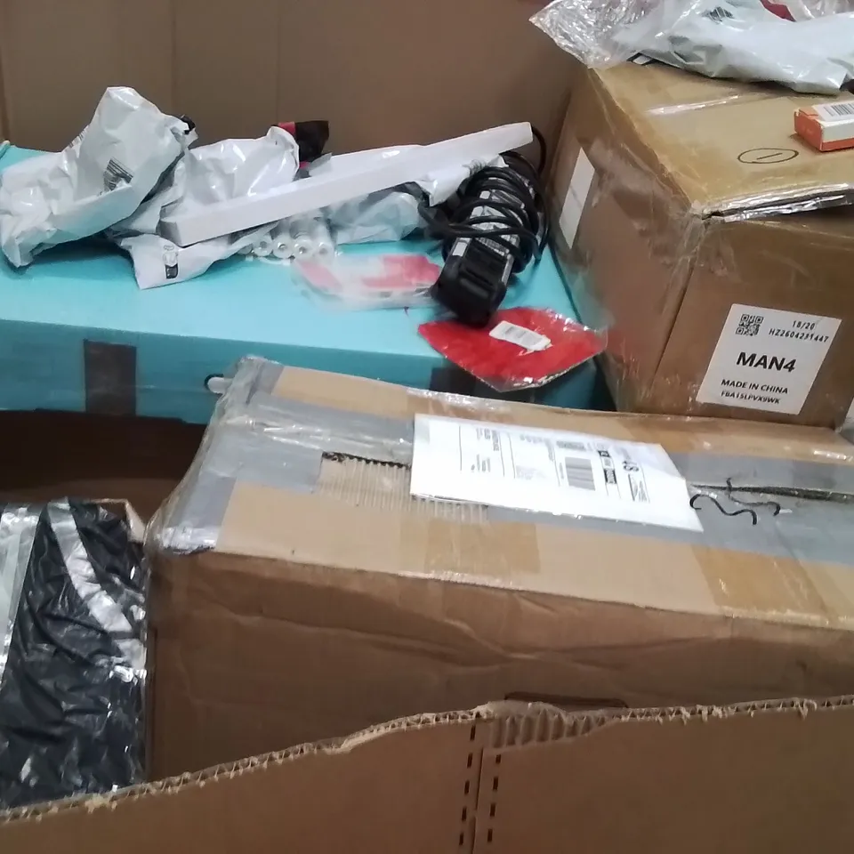 PALLET OF ASSORTED HOUSEHOLD GOODS AND PRODUCTS TO INCLUDE;STEAM SPOT,CEILING FAN WITH LIGHTS,FOLDING GAZEBO