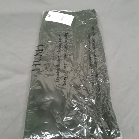 BAGGED HUSH LYA COTTON CHINO TROUSER IN DARK KHAKI SIZE 10S