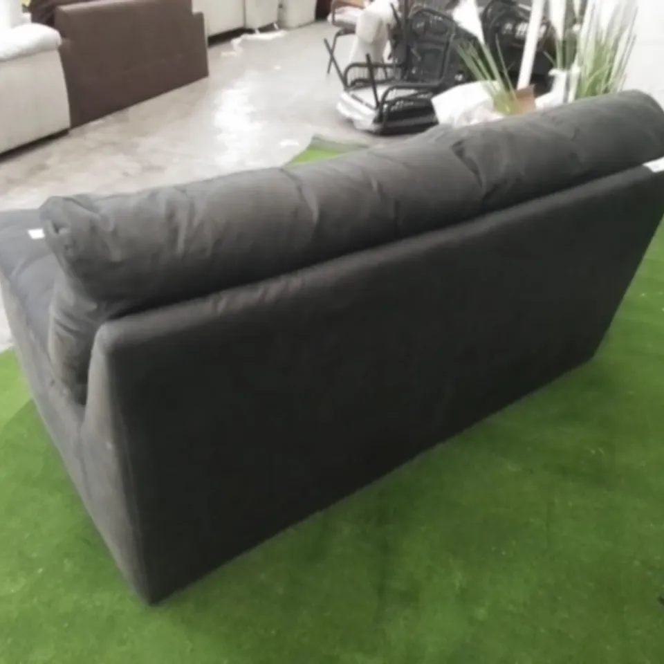 DESIGNER DARK GREY FABRIC TWO SEATER SOFA