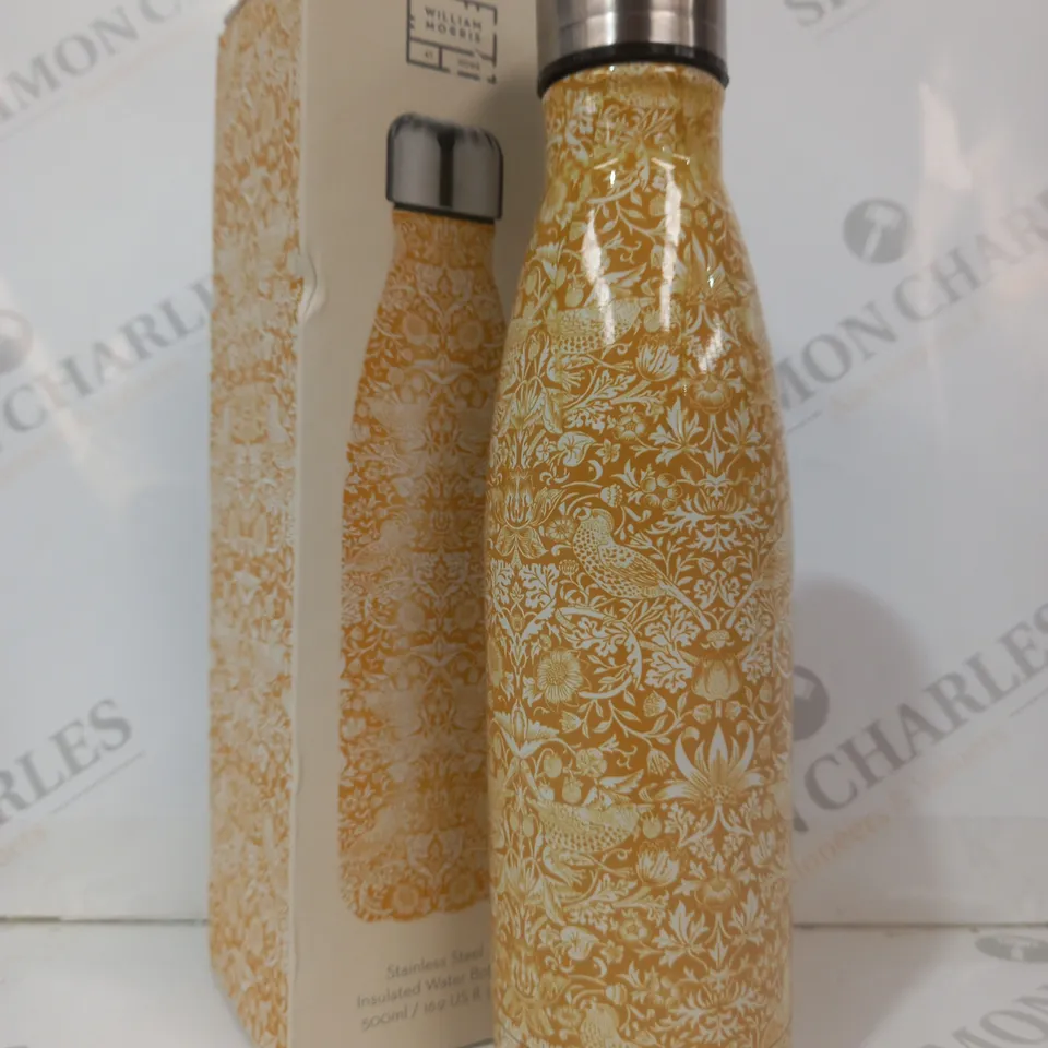 BOXED WILLIAM MORRIS STAINLESS STEEL INSULATED WATER BOTTLE