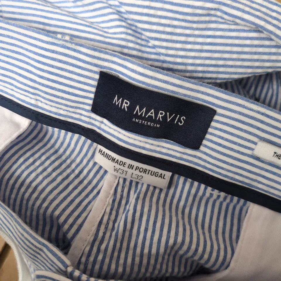 MR MARVIS THE SEERSUCKERS TROUSERS IN NAUTICAL BLUE - W31/W32