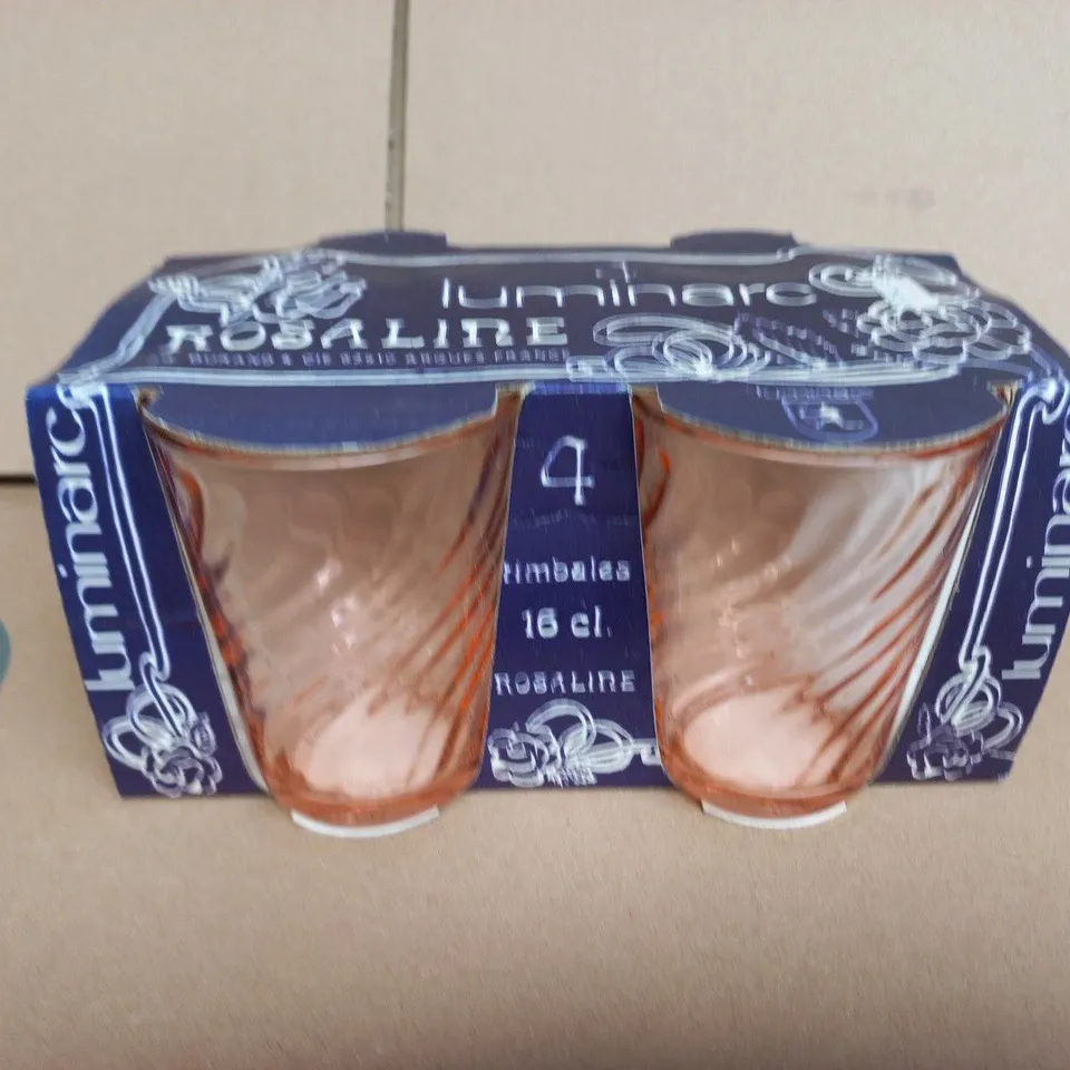 LUMINARC ROSALINE TUMBLERS – 16 CL, SET OF 4 (BOXED)