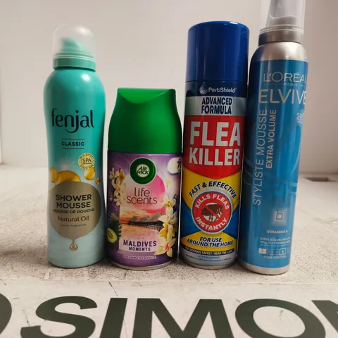 APPROXIMATELY 15 ASSORTED AEROSOLS TO INCLUDE AIR FRESHENER , LOREAL AND SHOWER MOUSSE