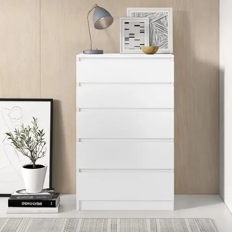 BOXED HELEN 5-DRAWER CHEST OF DRAWS (2 BOXES)