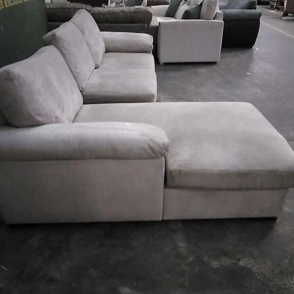 QUALITY DESIGNER WYVERN GREY CORD L-SHAPE CORNER SOFA