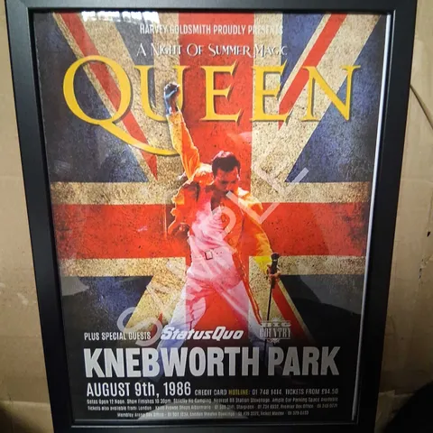Queen – A Night Of Summer Magic Knebworth Park 1986 Poster (Framed)