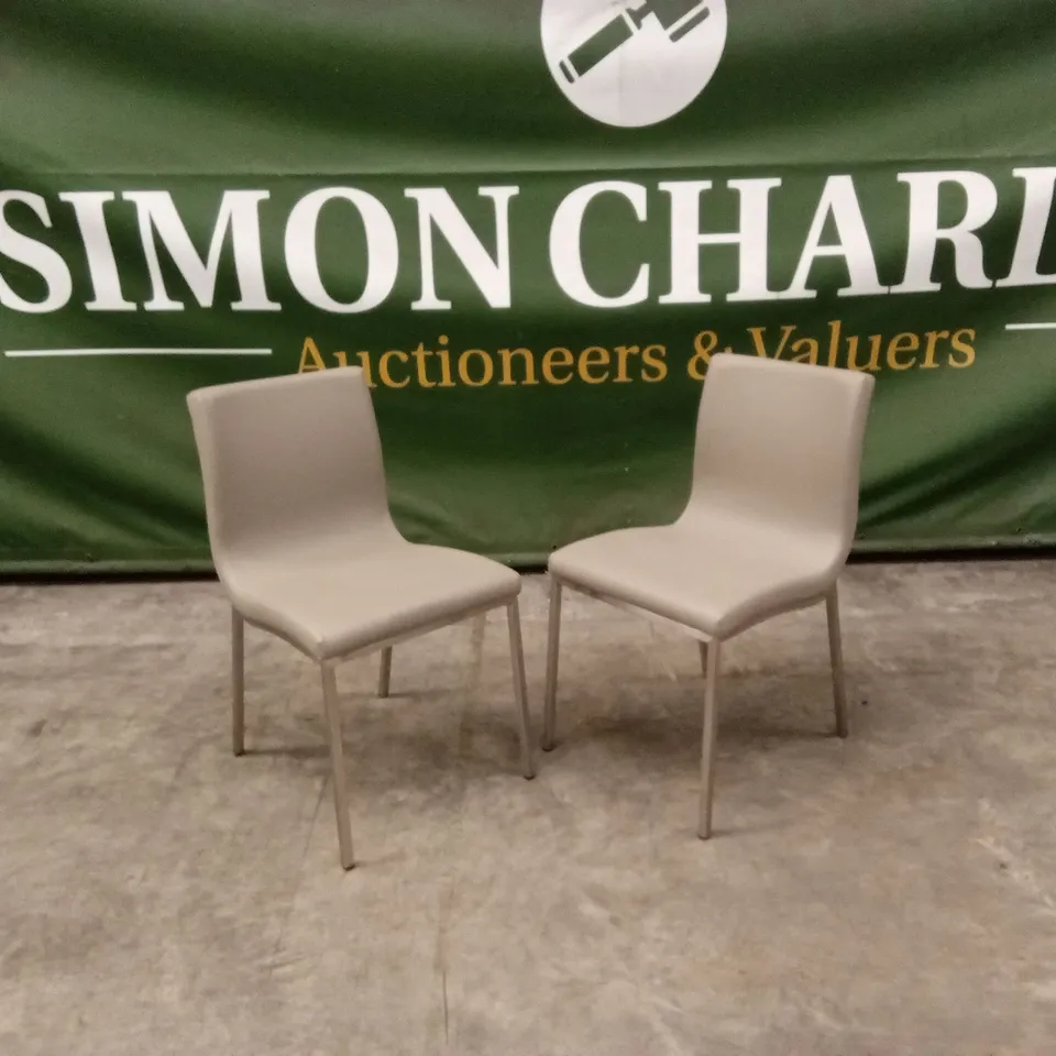 SET OF 2 QUALITY DESIGNER AUDREY DINING CHAIRS, PU LEATHER