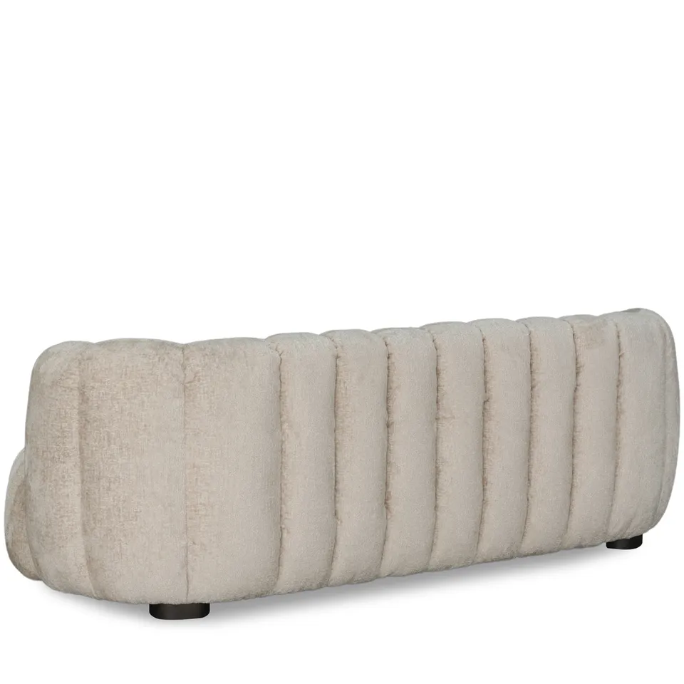 BRAND NEW BOXED HUIT OCTO 3 SEATER GLAM FABRIC SOFA - SAND
