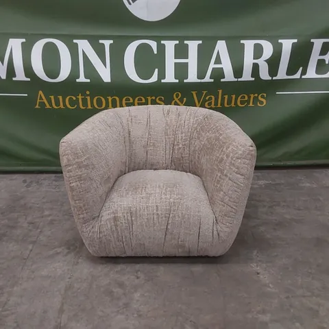 QUALITY DESIGNER ROCHE SWIVEL CHAIR IN OMBRE FABRIC - BEIGE 