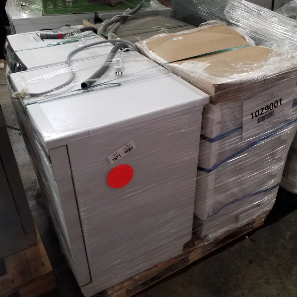 PALLET OF APPROXIMATELY 4 UNPROCESSED RAW RETURN WHITE GOODS TO INCLUDE