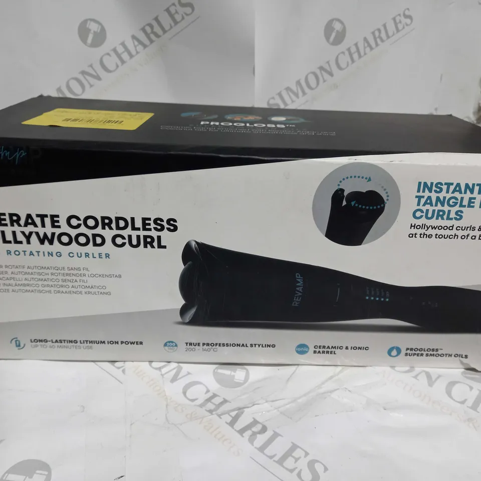 BOXED REVAMP PROGLOSS LIBERACORDLESS HOLLYWOOD CURL AUTO ROTATING HAIR CURLER