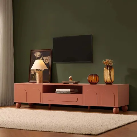 BOXED DUSK RACHEL ARCH FRONT TV UNIT FOR TVS UP TO 75" - TERRACOTTA (1 BOX)