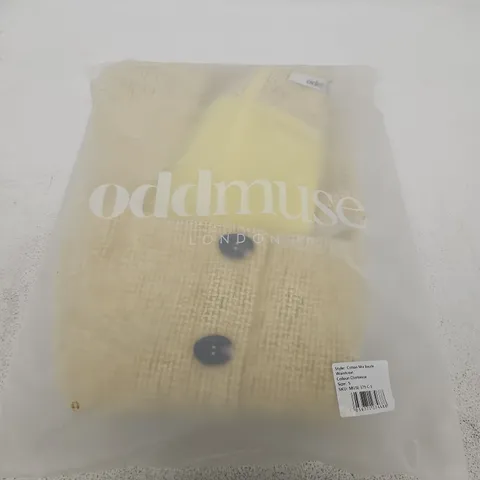 ODDMUSE LONDON COTTON MIX BOUCLE WAISTCOAT – CHARTREUSE – UK SIZE S