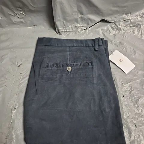 SLIM STRETCH CHINO TROUSERS - NAVY - SIZE 38 SHORT
