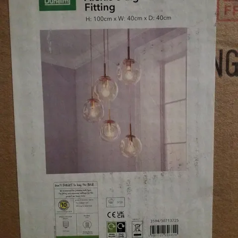BOXED DUNELM ALEXIS 5 LIGHT CLUSTER FITTING 
