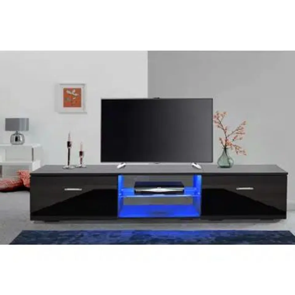 BOXED TV CABINET WITH LED LIGHTS 160 X 35 X 40cm (1 BOX)