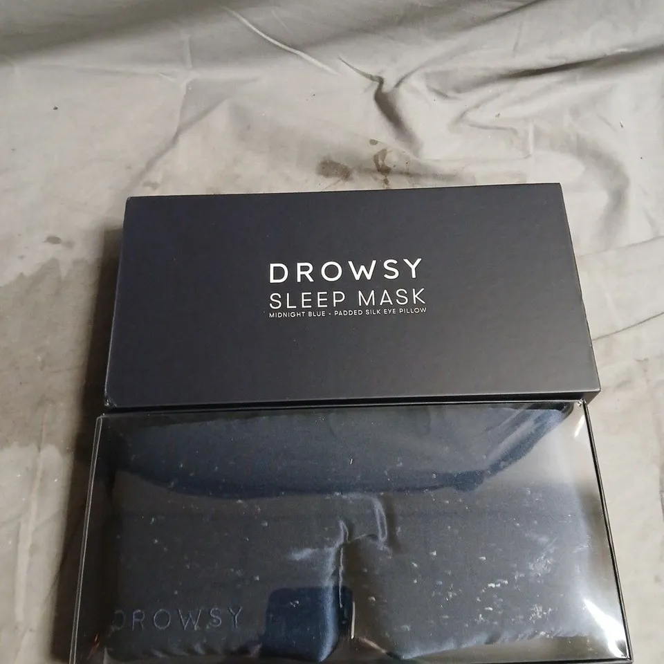 DROWSY SLEEP MASK – MIDNIGHT BLUE, PADDED SILK EYE PILLOW