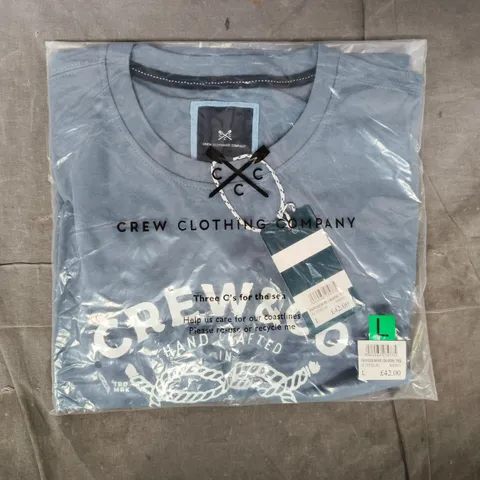 BAGGED CREW CLOTHING COMPANY PRINTED ROPE GRAPHIC T-SHIRT IN BLUE SIZE LARGE