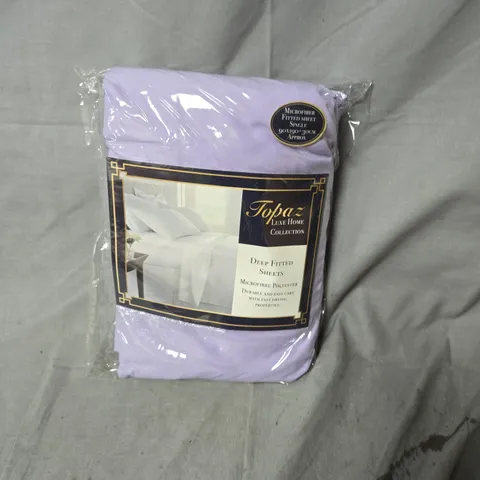 BOX OF APPROXIMATELY 20 X TOPAZ LUXE HOME COLLECTION DEEP FITTED SHEETS – MICROFIBER, LAVENDER, SINGLE (90X190 CM)
