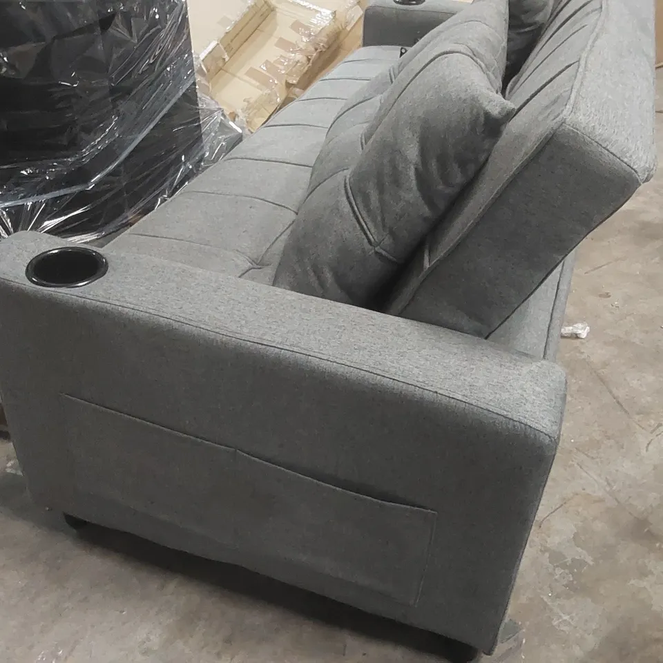 QUALITY DESIGNER 3 SEATER FABRIC UPHOLSTERED SOFA BED 